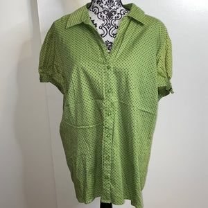 Apt 9 Size 3X Green with Black Dots Blouse